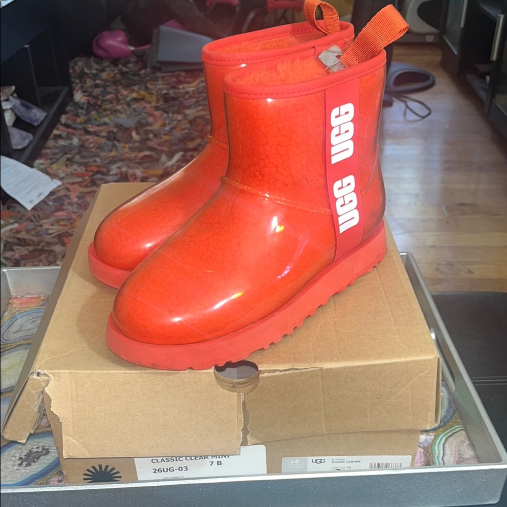 UGG Red Rain & Snow Boots Waterproof Ankle-Height